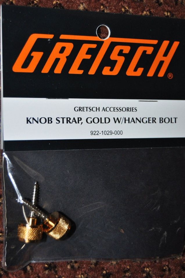 Genuine Gretsch Knob Strap Gold W/Hanger Bolt 2Pack 9221029000