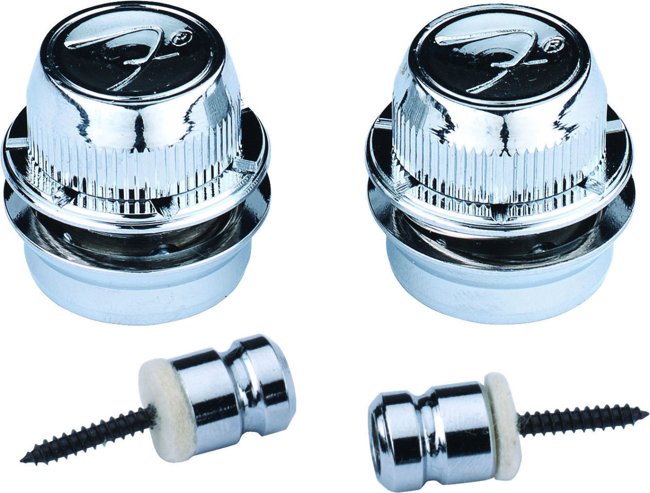 Fender "F" Strap Locks Chrome (0990818300) StreetSoundsNYC