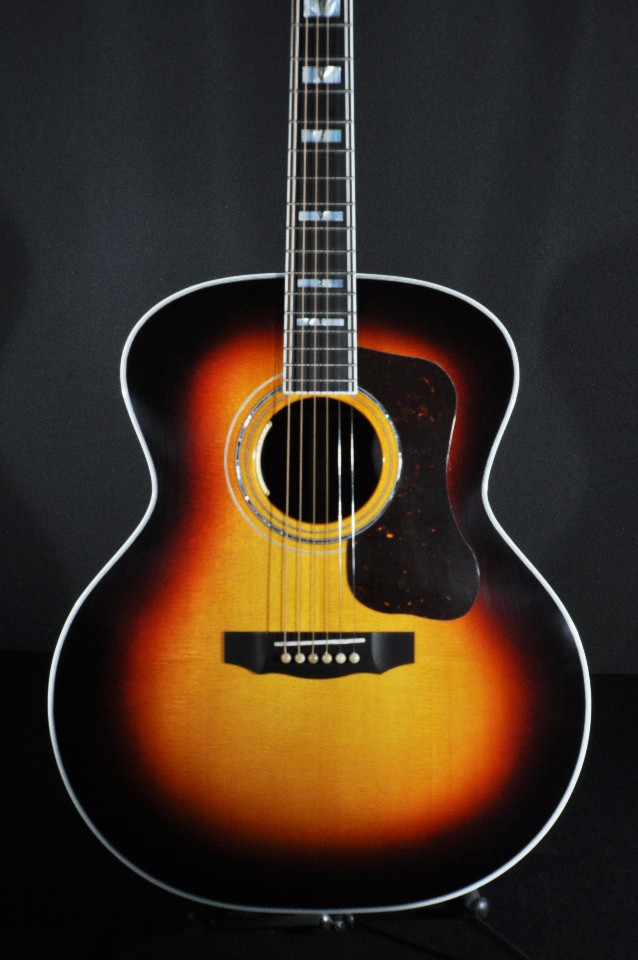 Guild USA F55E Jumbo Acoustic/Electric Antique Burst Guitar W/Hardshell Case StreetSoundsNYC