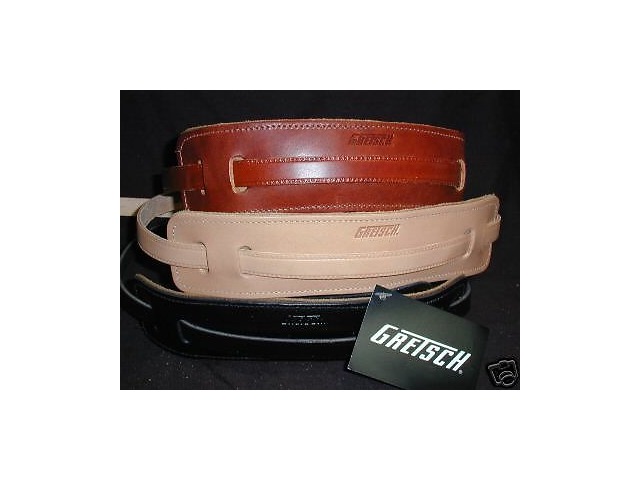 Gretsch Straps 3-Skinny Leather Black/Natural/Walnut