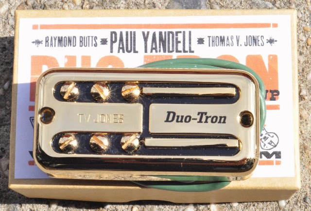 TV JONES PAUL YANDELL DUO TRON UNIVERSAL MOUNT GOLD NECK PICKUP