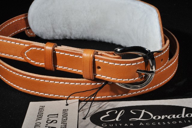 56/'/' EL Dorado Vintage Plain Black Guitar Strap EX LG 50/'/'