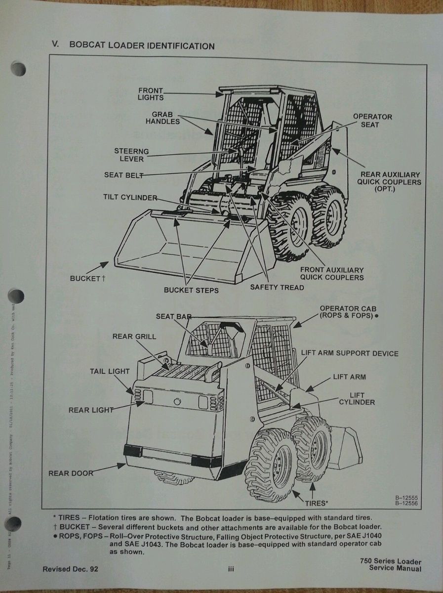 Bobcat skid steer 753 Service Manual Book 6720326 early | Finney