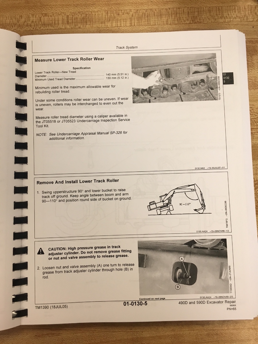 ... JOHN DEERE 490D 590D EXCAVATOR REPAIR SERVICE TECH MANUAL TM1390 ...