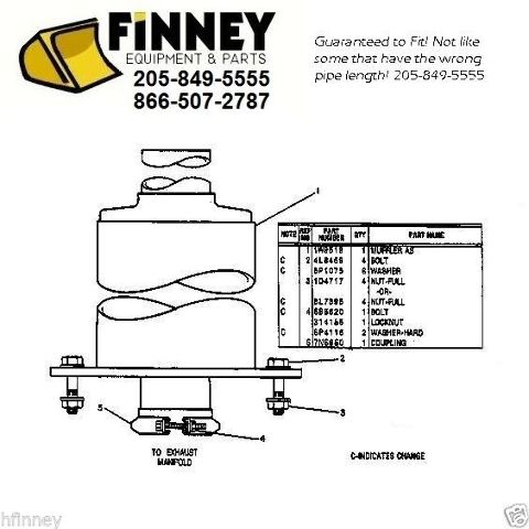 Cat Caterpillar 953 1W9519 Muffler New Loader LATER S/N
