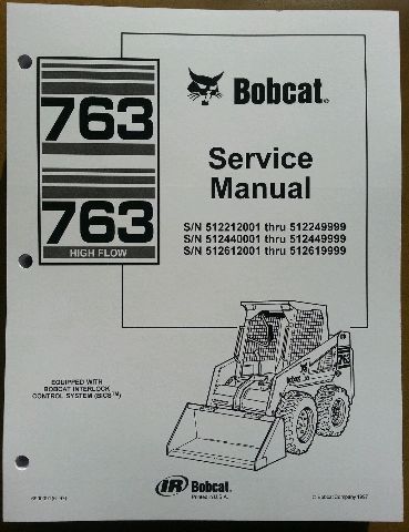 Bobcat 763 763H Service Manual Book Skid steer 6900091