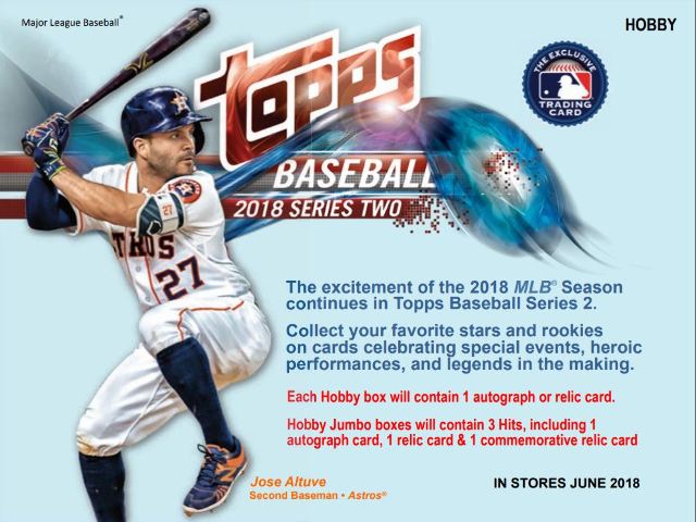 2018 Topps Series 2 Baseball Jumbo Hobby Box (Sealed/12 Packs) w/ 2 Silver Packs