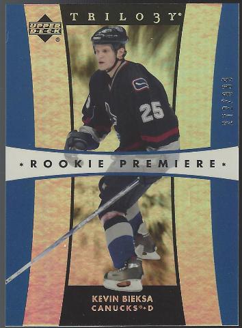 Kevin Bieksa 2005-06 Upper Deck UD Trilogy Rookie Premiere RC Anaheim Ducks /999