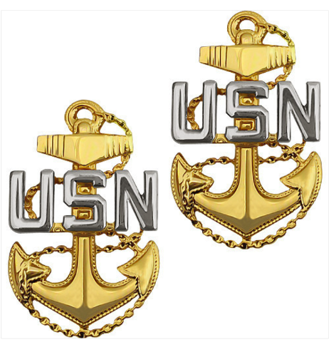 Vanguard NAVY COLLAR DEVICE: E7 CHIEF PETTY OFFICER - PIN BACK