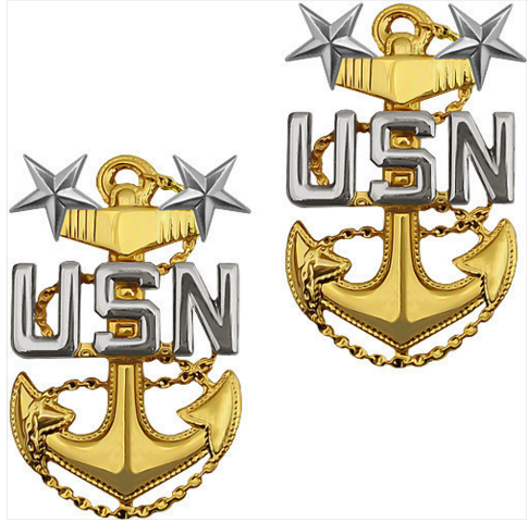 Vanguard NAVY COLLAR DEVICE: E9 CHIEF PETTY OFFICER: MASTER - PIN BACK
