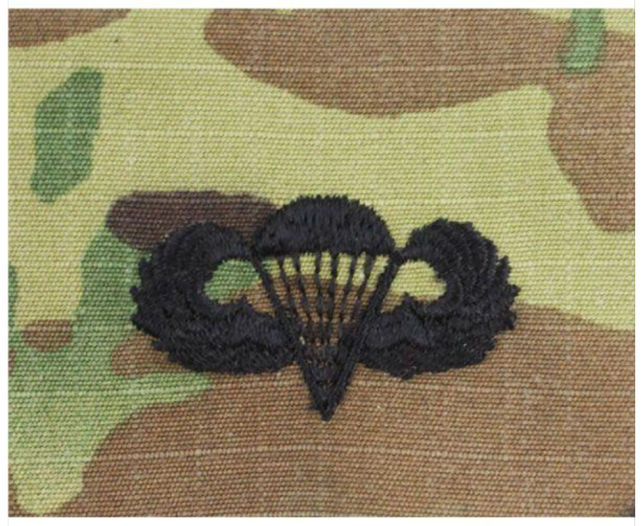 Vanguard ARMY EMBROIDERED BADGE ON OCP SEW ON: PARACHUTIST - BASIC