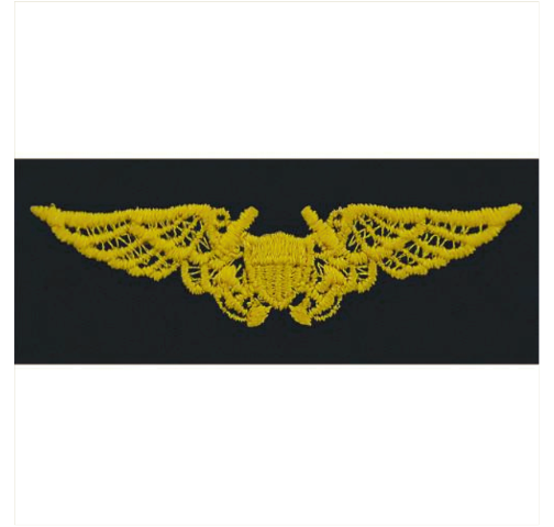 Vanguard NAVY EMBROIDERED BADGE: NAVAL FLIGHT OFFICER - EMBROIDERED ON COVERALL