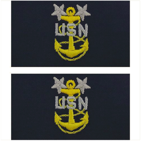 Vanguard NAVY EMBROIDERED COLLAR DEVICE: E9 CPO: MASTER EMBROIDERED ON COVERALL