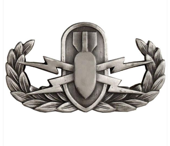 Vanguard Air Force BADGE EXPLOSIVE ORDNANCE DISPOSAL REGULATION OXIDIZED