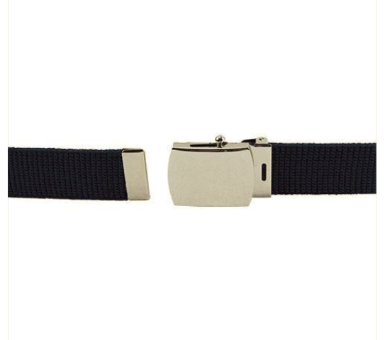Vanguard AIR FORCE BELT: BLUE ELASTIC WITH MIRROR FINISH BUCKLE AND TIP 55"