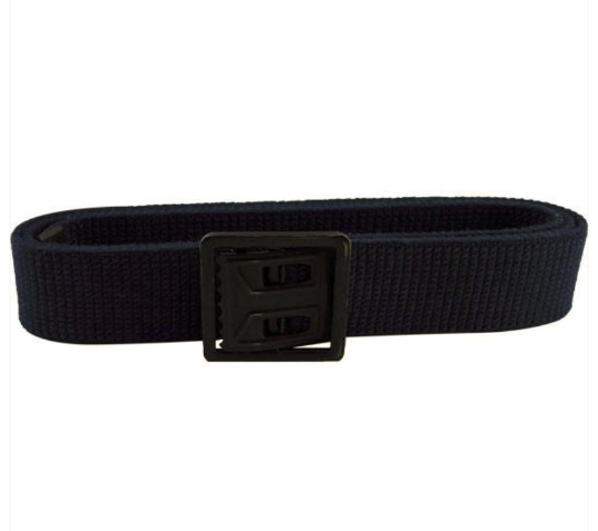 Vanguard AIR FORCE BELT: BLUE COTTON WITH BLACK OPEN FACE BUCKLE AND TIP 55"