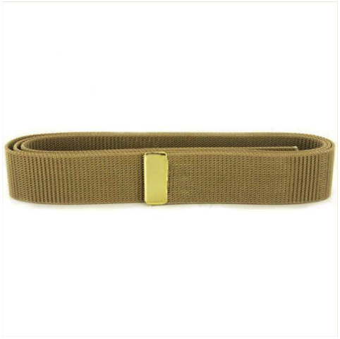 Vanguard NAVY BELT: KHAKI NYLON WITH 24K GOLD TIP - MALE XL