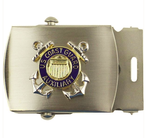 Vanguard COAST GUARD AUXILIARY BELT BUCKLE: SATIN SILVER