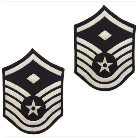 Vanguard AIR FORCE EMBROIDERED CHEVRON: MASTER SERGEANT: 1ST SGT - LARGE COLOR
