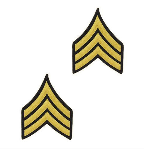 Vanguard ARMY CHEVRON: SERGEANT - GOLD EMBROIDERED ON BLUE, FEMALE