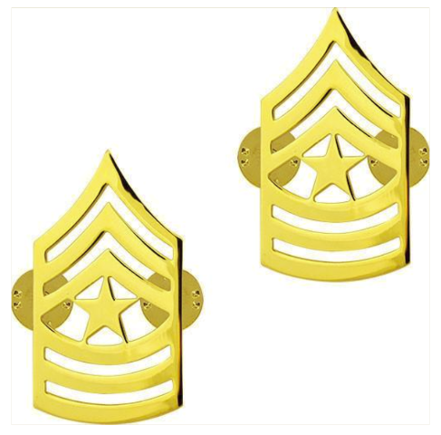 Vanguard ARMY CHEVRON: SERGEANT MAJOR - 22K GOLD PLATED