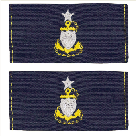Vanguard COAST GUARD EMBROIDERED COLLAR DEVICE: E8 CPO: SENIOR - RIPSTOP FABRIC