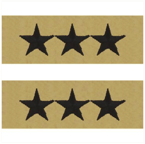 Vanguard NAVY EMBROIDERED COLLAR DEVICE: VICE ADMIRAL - EMBROIDERED ON DESERT