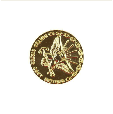 Vanguard NAVY LAPEL PIN: RETIRED 30 YEAR - GOLD