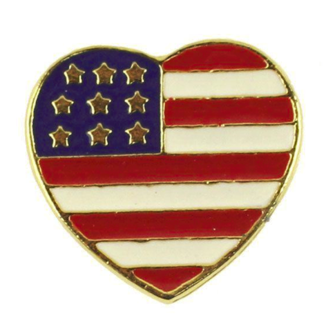 Vanguard LAPEL PIN AMERICAN HEART FLAG