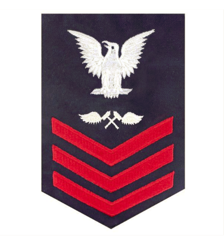 Vanguard COAST GUARD E6 RATING BADGE: AVIATION STRUCTURAL MECHANIC - BLUE