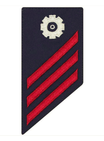 Vanguard COAST GUARD E3 RATING BADGE: MACHINERY TECHNICIAN - BLUE