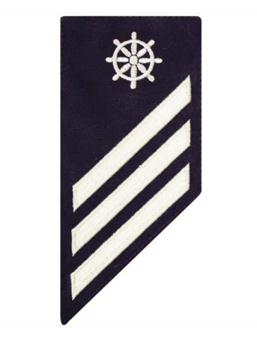 Vanguard COAST GUARD E3 RATING BADGE: QUARTERMASTER - BLUE