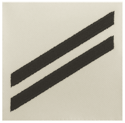 Vanguard NAVY E2 RATING BADGE: SEAMAN APPRENTICE - BLUE CHEVRONS ON WHITE CNT