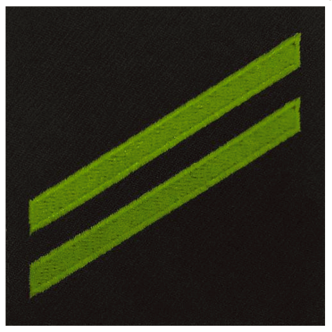 Vanguard NAVY E2 RATING BADGE AIRMAN APPRENTICE - GREEN CHEVRONS ON BLUE SERGE