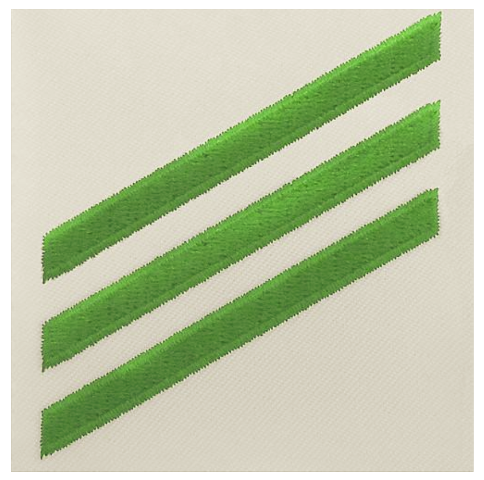 Vanguard NAVY E3 RATING BADGE: AIRMAN - GREEN CHEVRONS ON WHITE CNT