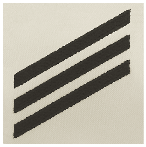 Vanguard NAVY E3 RATING BADGE: SEAMAN - BLUE CHEVRONS ON WHITE CNT