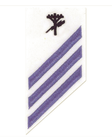 Vanguard NAVY E-3 COMBO RATE: CONSTRUCTION ELECTRICIAN ON WHITE DRESS UNIFORM