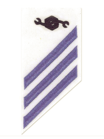 Vanguard NAVY E-3 COMBO RATE: CONSTRUCTION MECHANIC ON WHITE DRESS UNIFORM