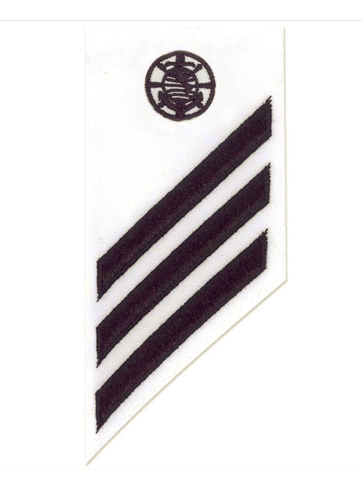 Vanguard NAVY E-3 COMBO RATE RELIGIOUS PROGRAM SPECIALIST ON WHITE DRESS UNIFORM