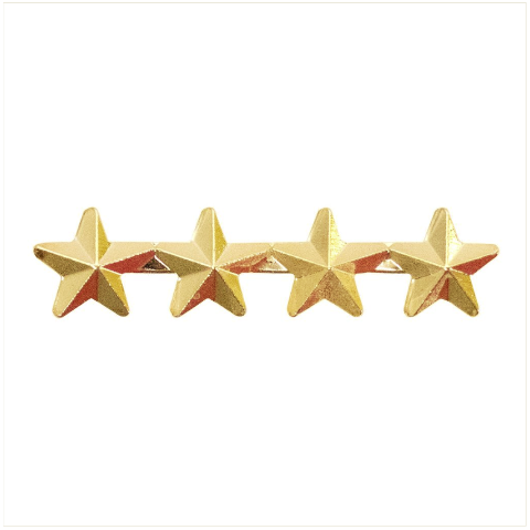 Vanguard RIBBON ATTACHMENTS: FOUR STARS MOUNTED ON A BAR - 5/16 INCH STARS, GOLD