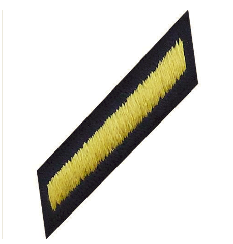 Vanguard ARMY SERVICE STRIPE HASH MARK: MALE - GOLD EMBROIDERED ON BLUE