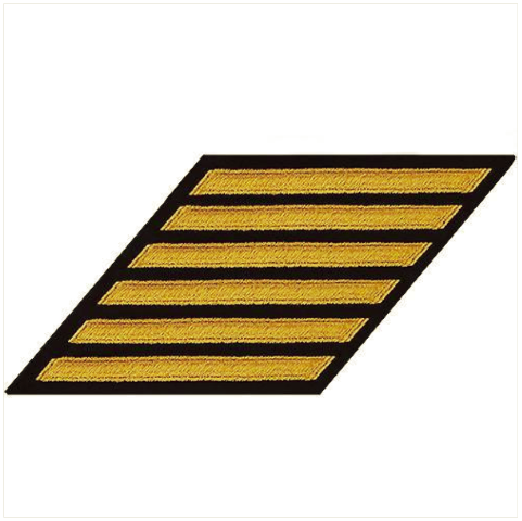 Vanguard NAVY CPO HASH MARKS: GOLD LACE ON BLUE - SET OF 6