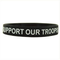 Vanguard BRACELET: SUPPORT OUR TROOPS - BLACK SILICONE