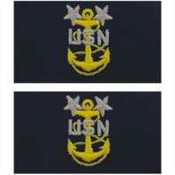 Vanguard NAVY EMBROIDERED COLLAR DEVICE: E9 CPO: MASTER EMBROIDERED ON COVERALL