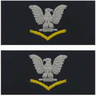 Vanguard NAVY EMBROIDERED COLLAR DEVICE E4 THIRD CLASS SILVER GOLD ON COVERALL