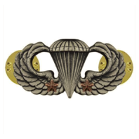 Vanguard ARMY BADGE: COMBAT PARACHUTE SECOND AWARD - SILVER OXIDIZED