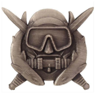 Vanguard ARMY BADGE SPECIAL OPERATION DIVER - MINIATURE SIZE, OXIDIZED FINISH