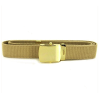 Vanguard NAVY BELT AND BUCKLE: KHAKI COTTON WITH BRASS BUCKLE AND TIP XL- MALE
