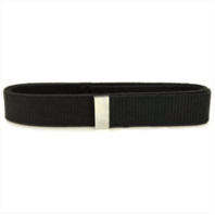 Vanguard NAVY BELT: BLACK COTTON WITH SILVER MIRROR TIP - FEMALE XL