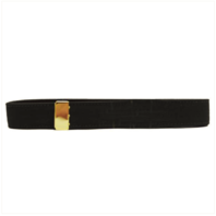 Vanguard NAVY BELT: BLACK POLY-WOOL WITH 24K GOLD TIP - FEMALE